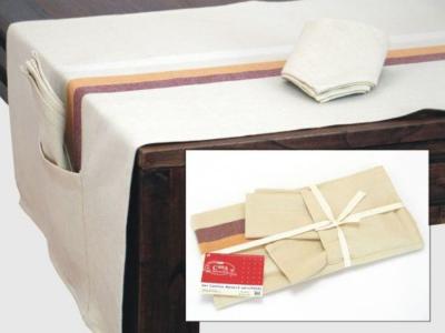 MANTEL MESA CON 2SERVILLETAS BEIG O AZUL     