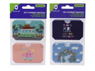 FUNDA DIVERTIDOS PARA TARJETAS 9,5x6,5 2 PIEZAS  SURTIDO A ELEGIR 1  