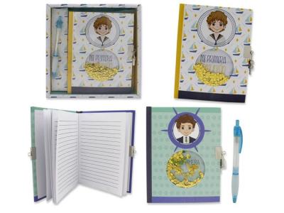 DIARIO COMUNION LENTEJUELAS NI�O  CON BOLIGRAFO  SURTIDO A ELEGIR 1          