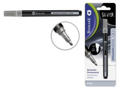 ROTULADOR PERMANENTE 1mm COLOR PLATA PUNTA REDONDA             