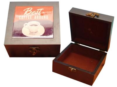 CAJA MADERA CUADRADA 2 PIEZAS 20cm Y 15cm    