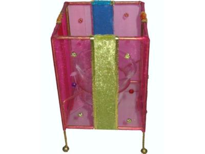 PORTA VELAS ORGANZA 13,5x8x8cm         
