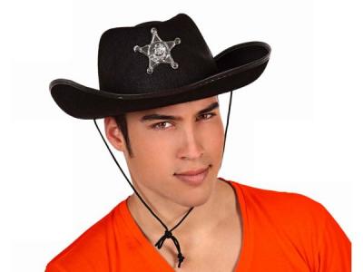 SOMBRERO NEGRO SHERIFF ESTRELLA 15 DIAMETRO 19 