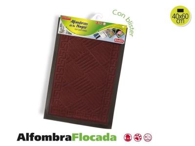 ALFOMBRA MOQUETA FLOCADA 40x60cm ROJO   