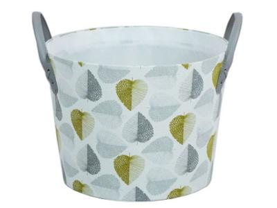 CESTO REDONDO TEXTIL AMARILLO 30x22cm   