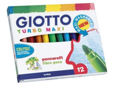 ROTULADOR 12 COLORES GRUESOS GIOTTO TURBOMAXI