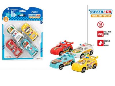 COCHES POLICIA 4 PULL BACK SPEED&GO     