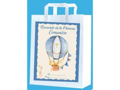 BOLSA REGALO COMUNION AZUL 24x18x8cm        