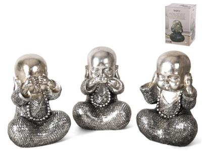 BUDA MONJE NAQPUR RESINA 14x11x20cm  SURTIDO A ELEGIR 1 