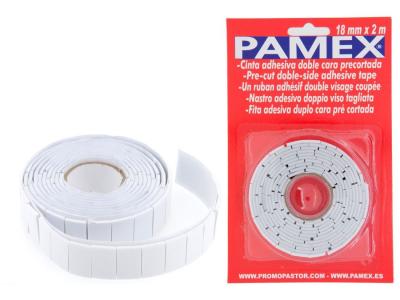 CINTA ADHESIVA DOBLE CARA CORTADA 18mm 2m  