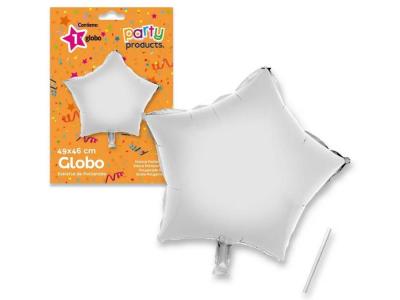 GLOBO POLIAMIDA ESTRELLA PLATA 49x46cm 