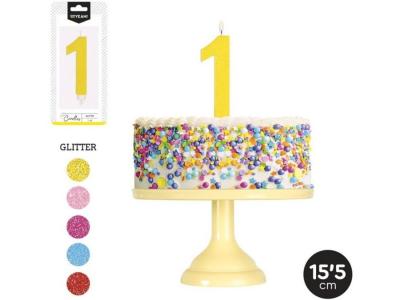 VELA GRANDE N�1 GLITTER  SURTIDO A ELEGIR 1              