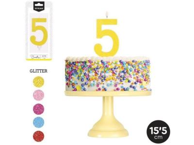 VELA GRANDE N�5 GLITTER  SURTIDO A ELEGIR 1              