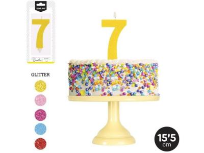 VELA GRANDE N�7 GLITTER  SURTIDO A ELEGIR 1              