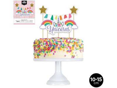 TOPPERS CARTON DECORAZON UNICORNIOS        