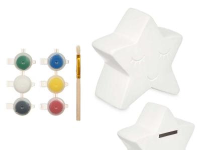 HUCHA PINTAR ESTRELLA 6 COLORES PINCEL