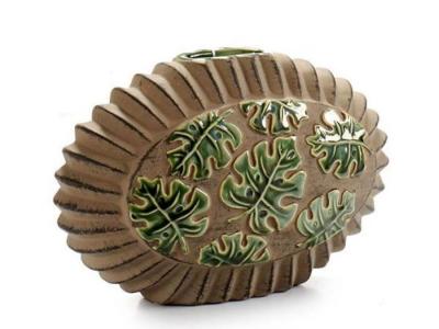 JARRON CERAMICA HOJA COSTILLA 24,5x15,5cm  