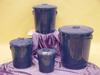 CUBOS PAPELERA JUEGO 4 PIEZAS METAL AZUL  