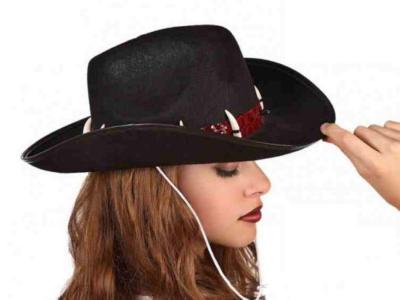 SOMBRERO NEGRO SELVA  CON COLMILLOS         