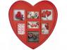PORTAFOTOS MULTIPLE CORAZON PVC ROJO 30x29cm    