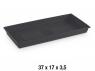 PLATO PLASTICO MACETA LIMA RECTANGULAR NEGRO 37cm       