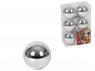 BOLA NAVIDAD BRILLO PLATA CAJA  6 Unidades 4cm   