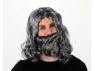 PELUCA 34cm CON BARBA GRIS 14cm ADULTO  