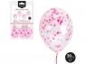 GLOBO LATEX CON CONFETI PAPEL ROSA PASTEL 30cm