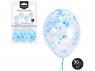 GLOBO LATEX CON CONFETI PAPEL AZUL PASTEL 30cm