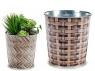 MACETERO METAL REDONDO MIMBRE ALTURA 16,5 DIAMETRO 17cm  SURTIDO A ELEGIR 1   