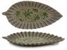CENTRO MESA CERAMICA HOJA COSTILLA 41x19cm
